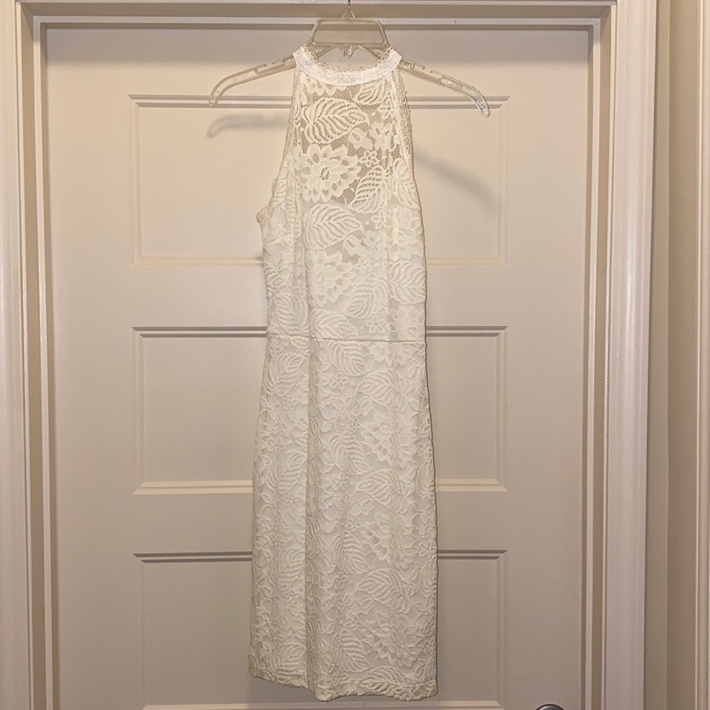 White Halter Top Dress
